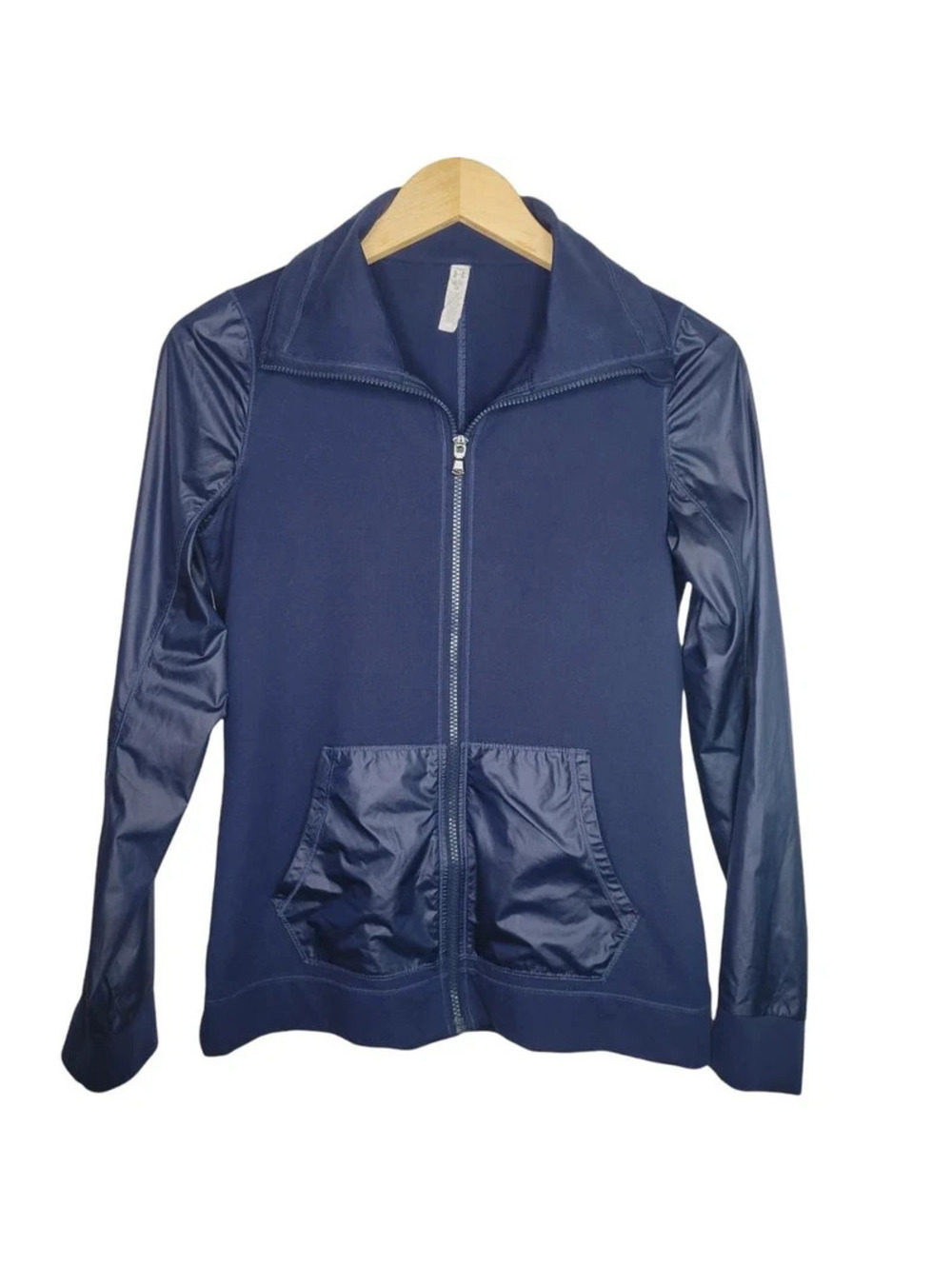 Under Armour Fitted Lux Track Jacket Womens Small Navy Long Sleeve Light Weight